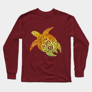 Green mandala turtle Long Sleeve T-Shirt